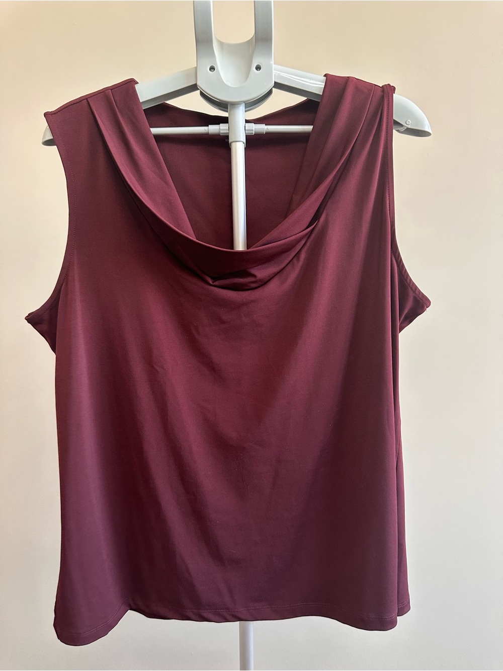 cleo Draped Cowl Neck Sleeveless Top - Burgundy